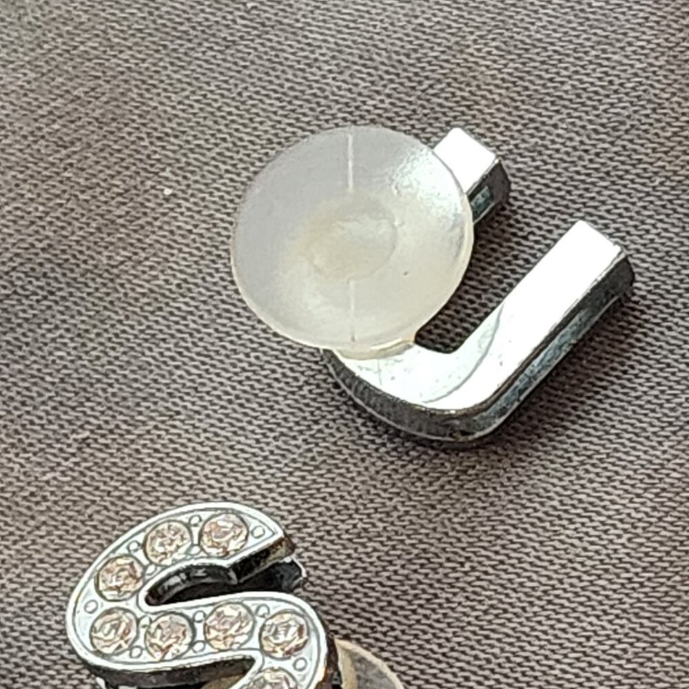 12pc Crystal Rhinestone Bling on Silver Tone Random Capital Letter Croc Charms - Picture 14 of 16